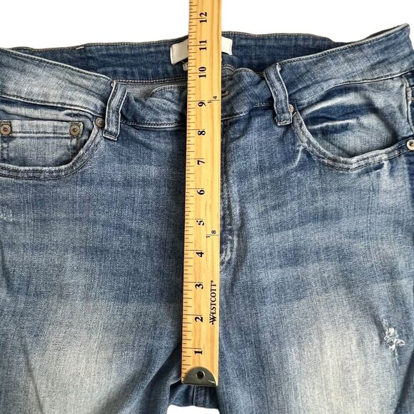 Pistola Womens Medium Wash Mid Rise Distressed Raw Hem Skinny Jeans 32 - Picture 4 of 8